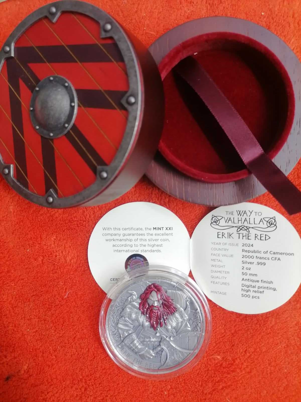 вікінг Ерік Рудий Erik the Red срібло 2 унції