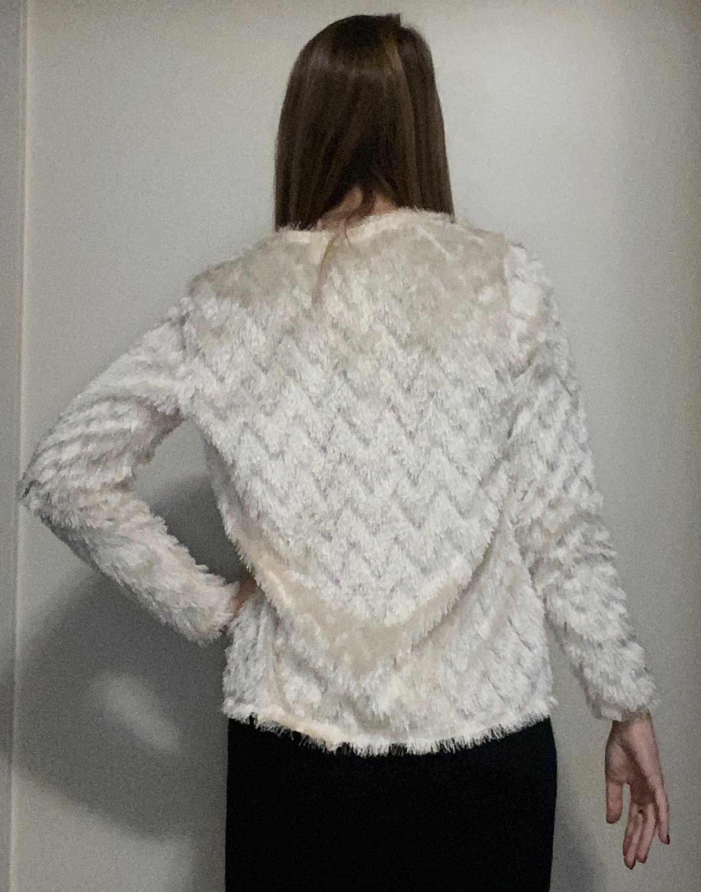 Casaco de Pelo raso branco H&M