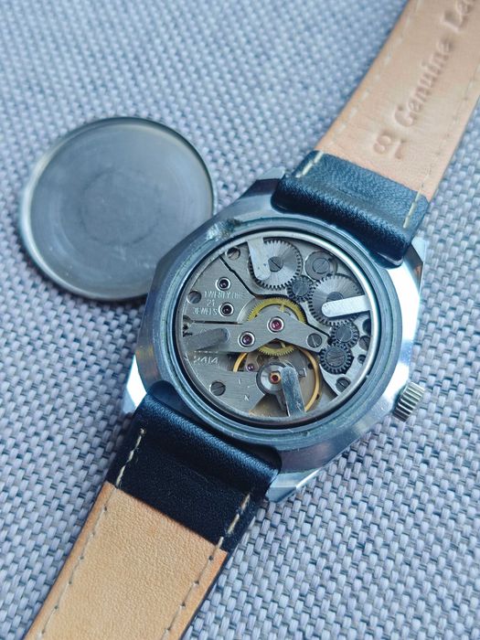 Bi-kolor SZEŚCIOKĄTNA zadbana Slava mechaniczny zegarek nakręcany