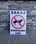 Zakaz wprowadzania psów znak szyld bilbord nowy