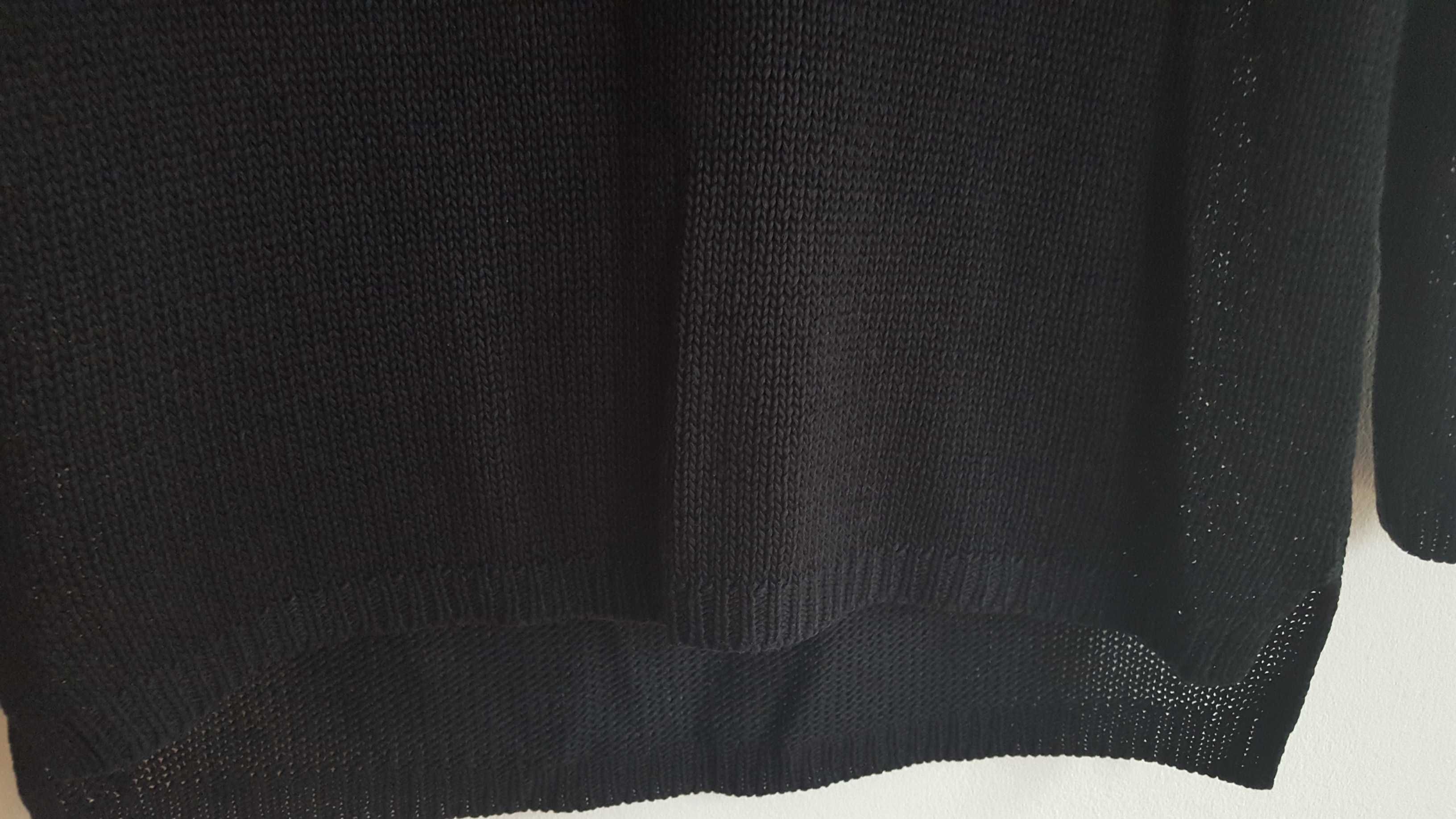 Czarny luźny sweter duże oczka długi rękaw Reserved S