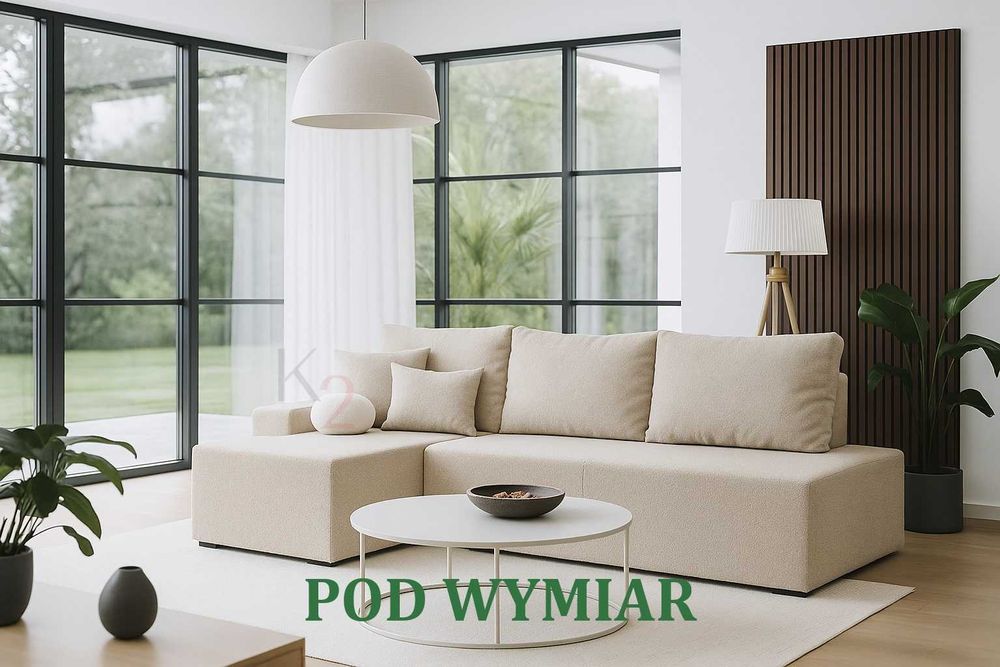 narożnik BOGUŚ, nowoczesny POD WYMIAR kanapa szybka realizacja, gratis