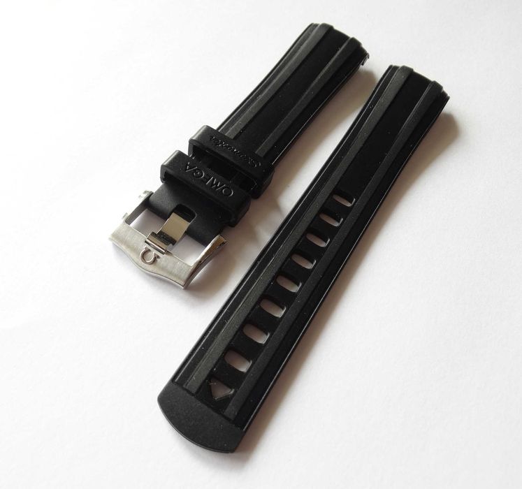 Pasek silikonowy 20mm  do zegarka Omega Seamaster czarny granatowy
