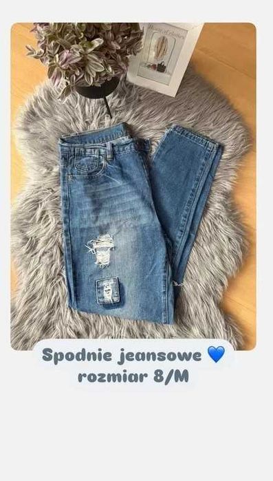 Jeansy damski denim vintage Y2K casual bawełniane high weist basic M38