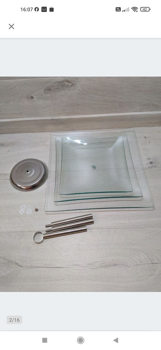 Relaxdays Patera szklana 3 poziomy kwadrat 30 cm

Używana.

Opakowanie