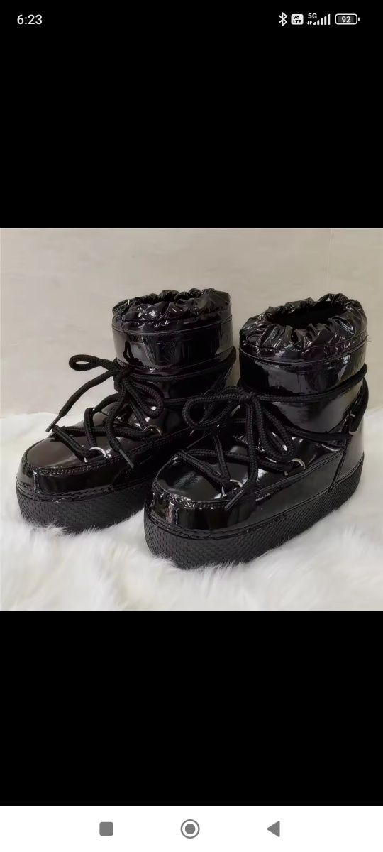 Hit buty boots śniegowce platforma jak Moon lakierowane r. 38/39 25 c