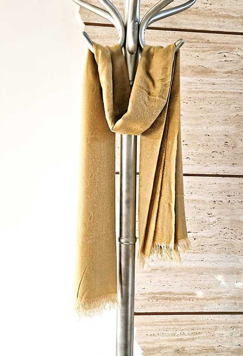 Szal Pashmina (kaszmir+jedwab) – musztardowy