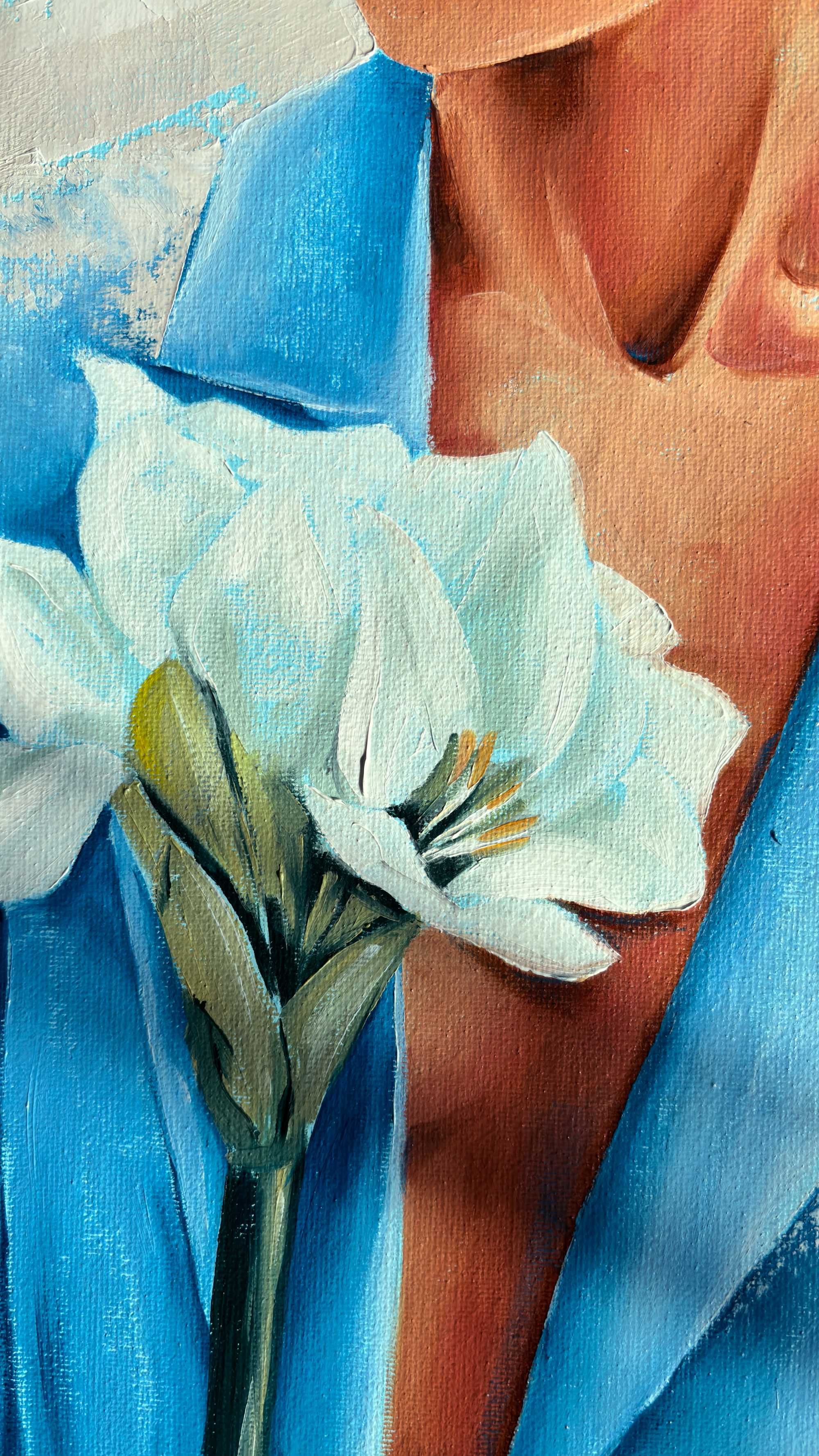 Obraz nowoczesny ręcznie malowany na płótnie z ramą "Wiosena 2/3"