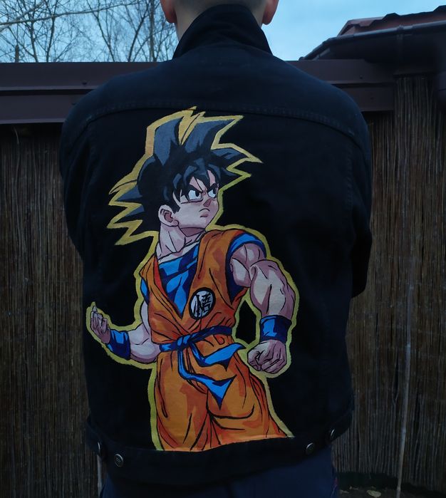 Dragonball son Goku custom anime kurtka ręcznie malowana