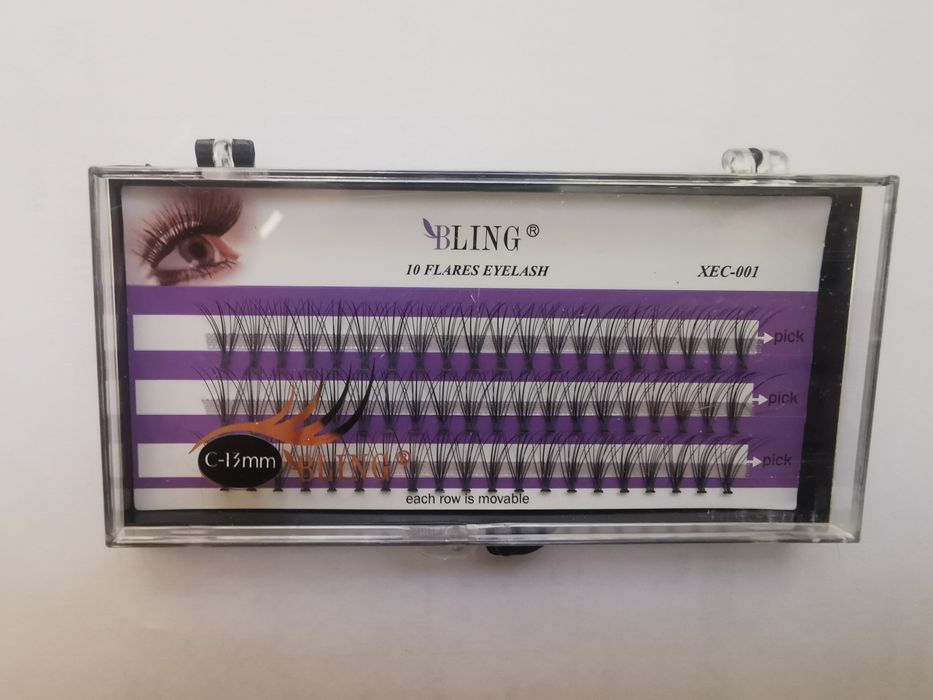 Rzęsy Bling Kępki jedwabne C13 mm 10 opakowań