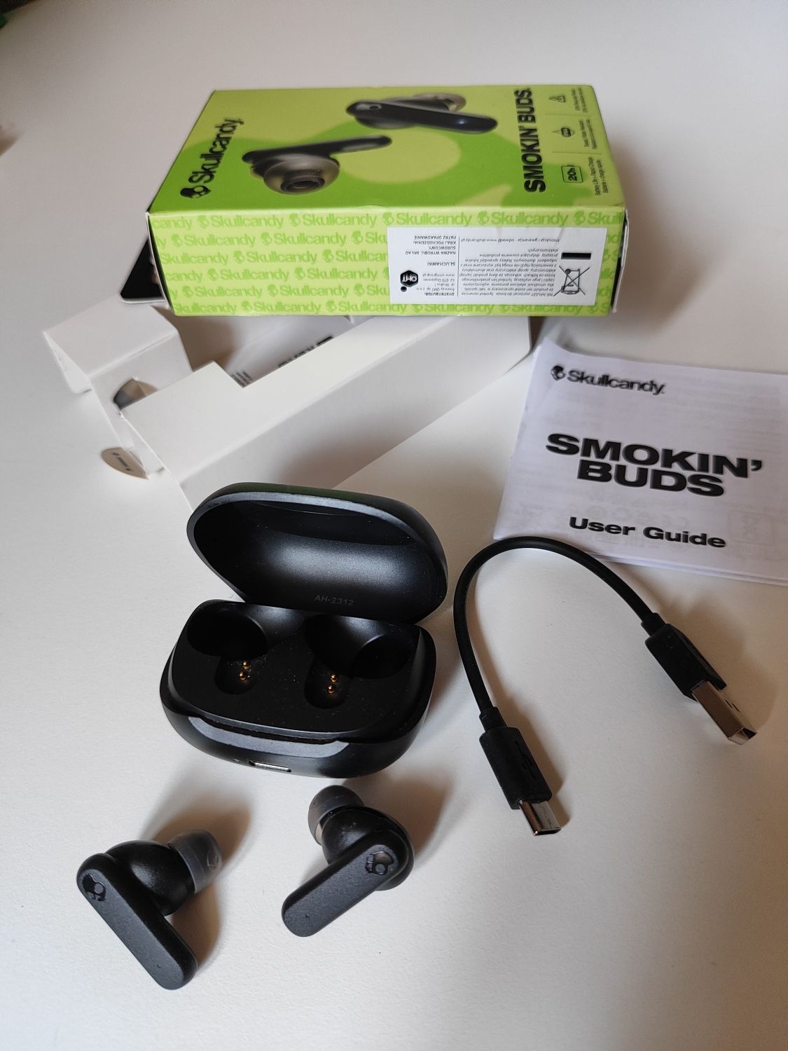 Słuchawki TWS Skullcandy Smokin’ Buds – super dźwięk, krótko używane,