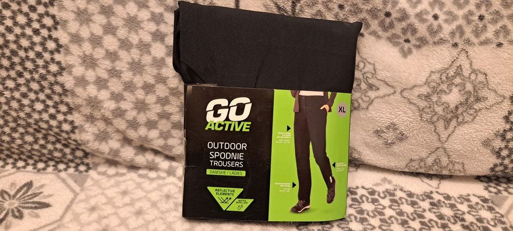 Nowe Damskie Spodnie Outdoor Go Active Wodoodporne z Odblaskami roz XL