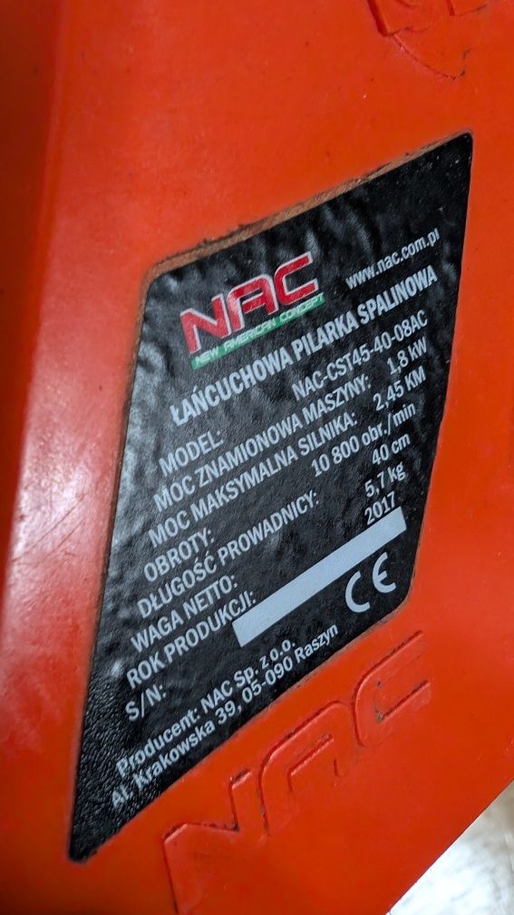 Pilarka spalinowa łańcuchowa NAC