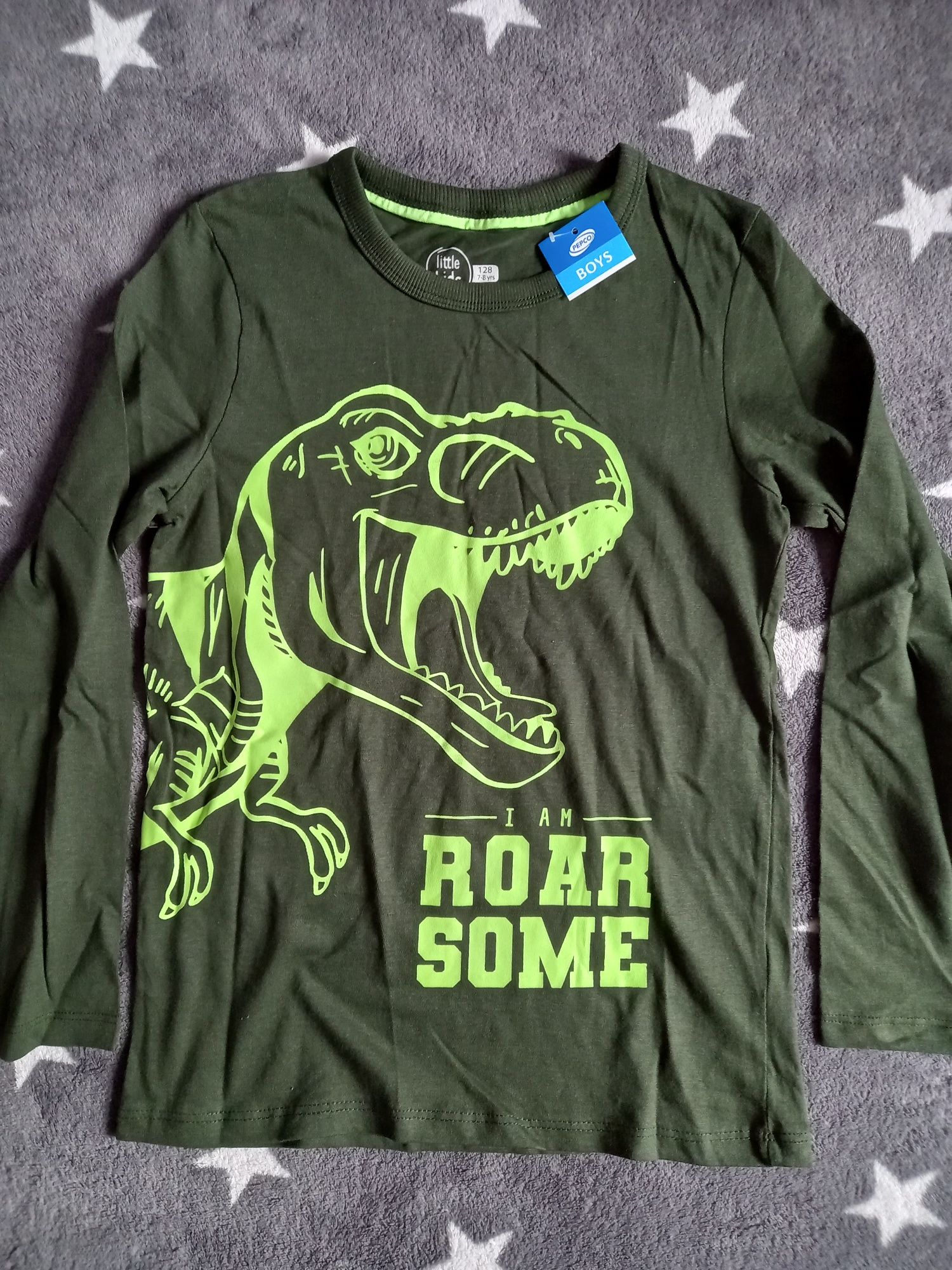 NOWA bluzka koszulka tshirt pepco 128 dino dinozaur dinozaury