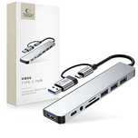 Tech-Protect Hb06 Hub Adapter 9In1 Type-C + Usb2.0 + Usb3.0 + Sd/Tf +