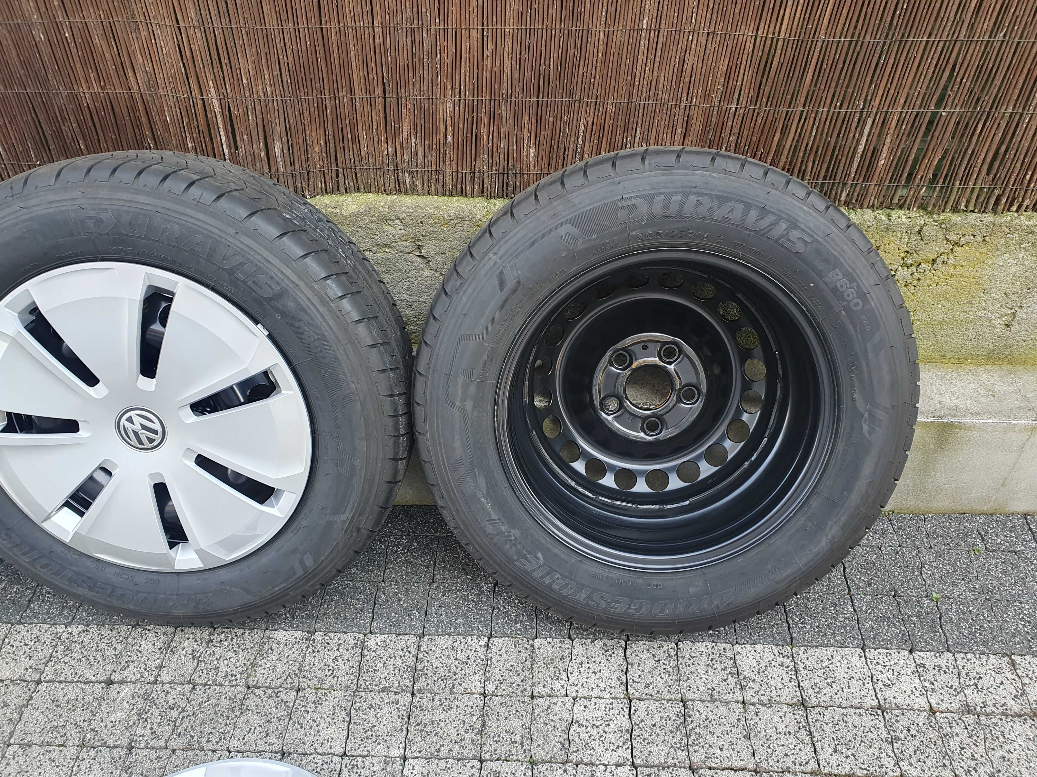 4x Oryginalne koła VW T6 205/65/16C Bridgestone Duravis Demo! 2022r.