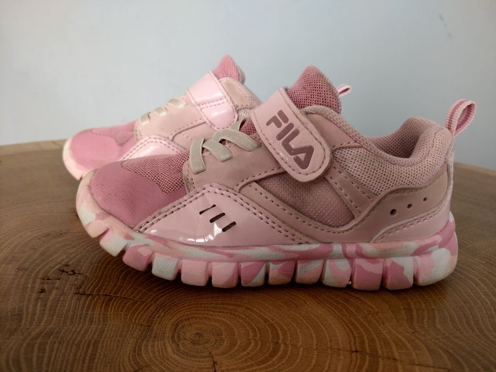 Różowe buty adidasy sneakersy dziecięce FILA z zapięciem na rzep 25