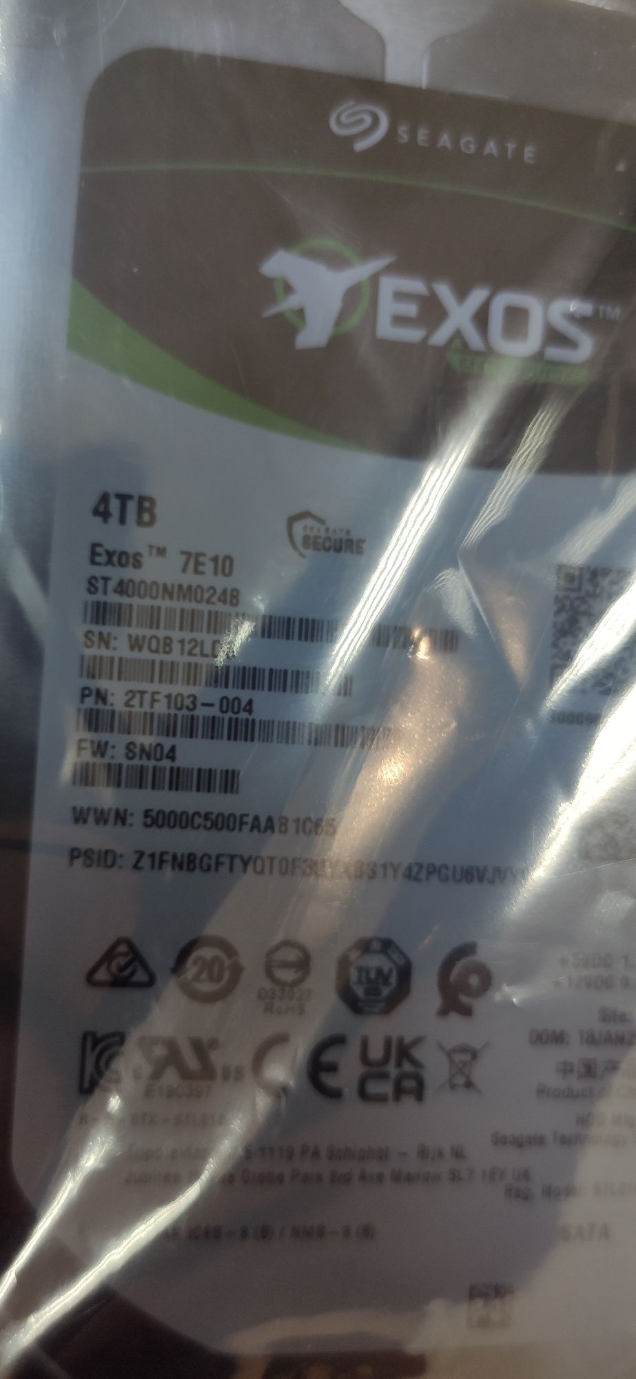 Нові, HDD диски Seagate Exos 7E10 4TB 7200rpm 256MB ST4000NM024B 3.5