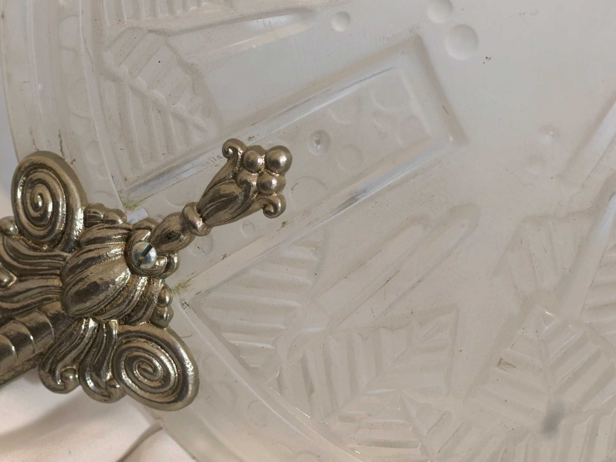 Lustre Muller Fréres vidro niquelado | Art Deco