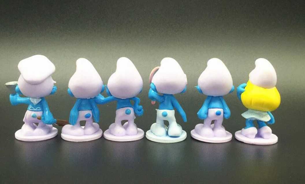 Figurki Smerfy zestaw 12 sztuk urodziny tort gargamel klakier