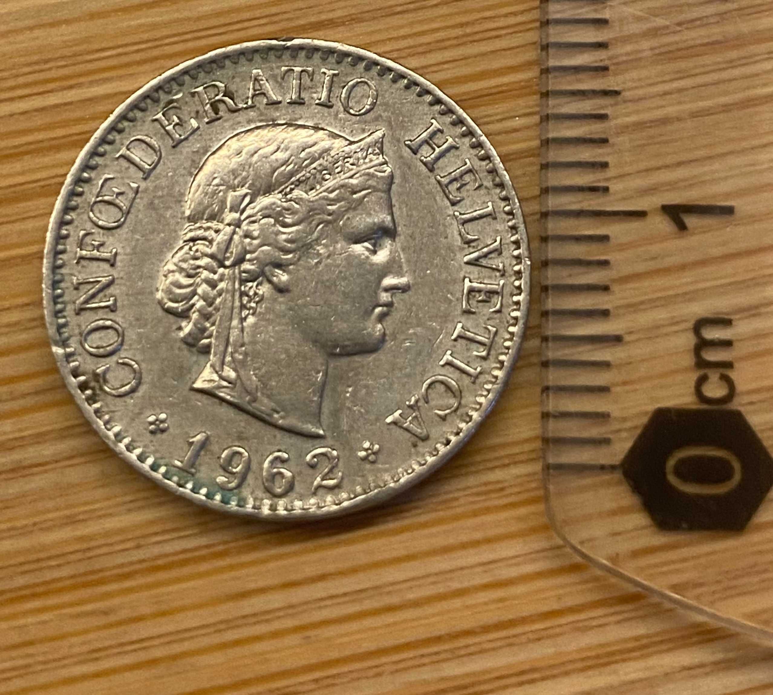 1962 Moeda suíça de 10 rappen