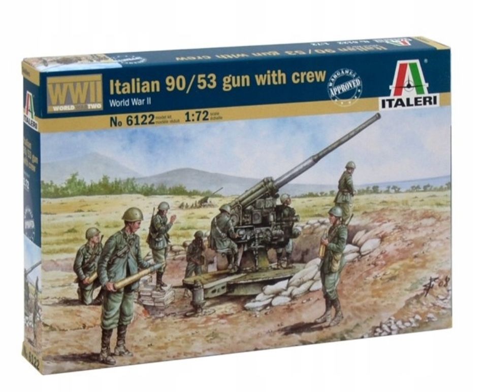 Model do sklejania Italeri 6122  90/53 Gun with Crew 1:72