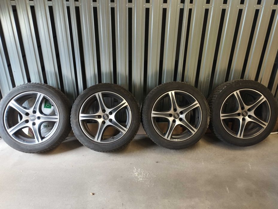 Koła Felgi 17 cali aluminiowe 5 x 112 z zimowkami 225/50 r17 Audi