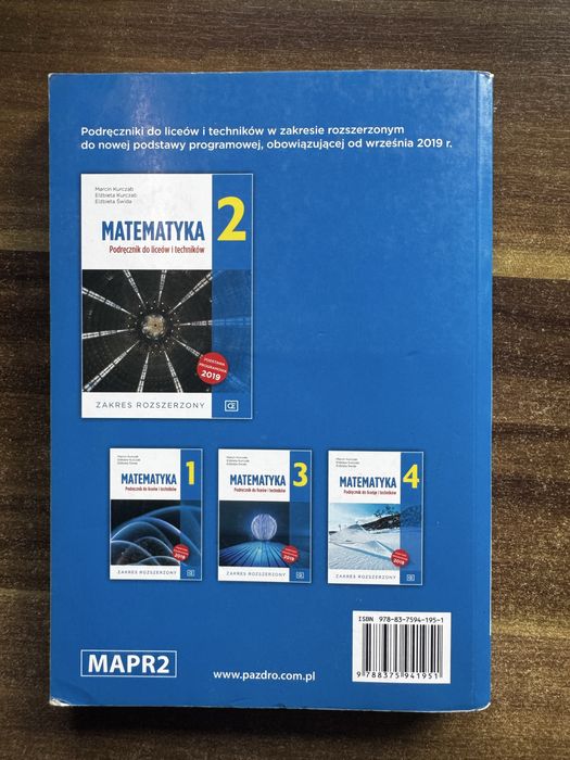 Podręcznik z matematyki klasa 2 liceum/ technikum pazdro rozszerzenie