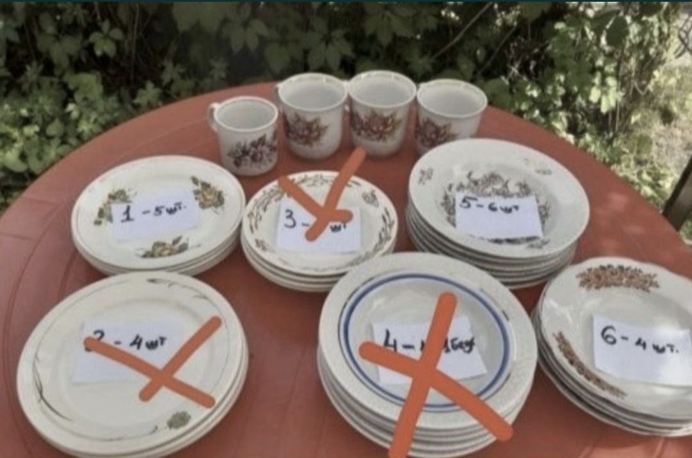 Тарілки  Коростень та чашки срср