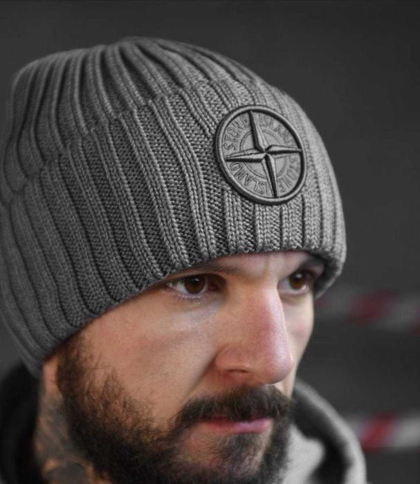 Шапка Стон Айленд Шапка Stone Island сіра
