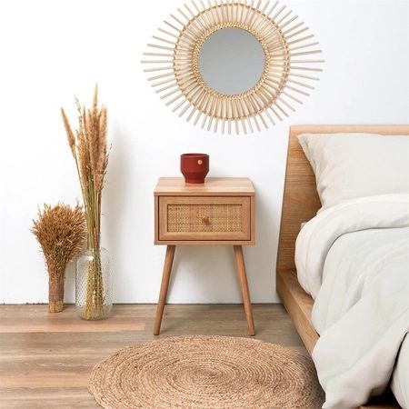Szafka nocna Bali Styl Boho Rattanowy front
