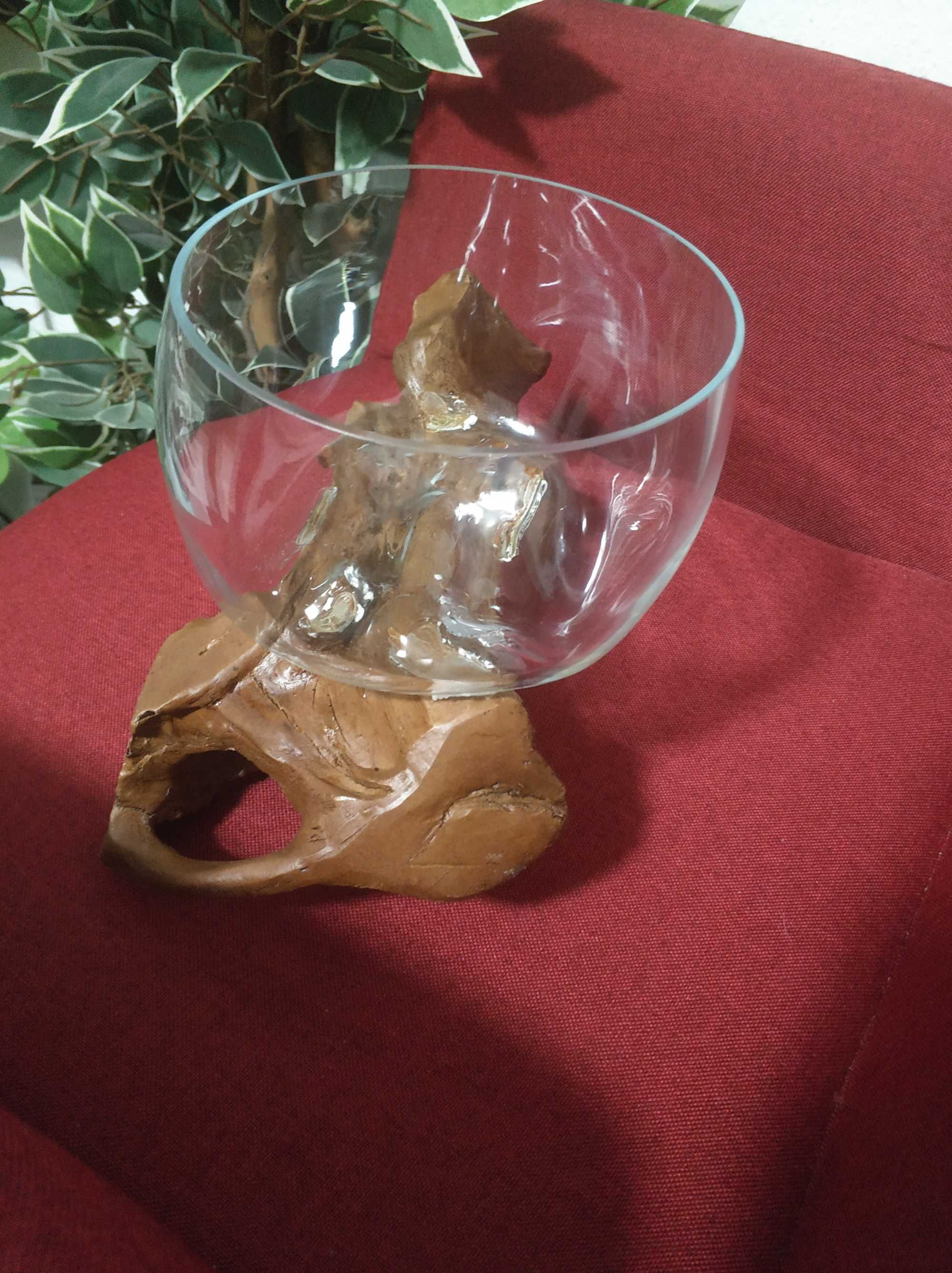 Akwarium Szklana miska Natureza korzeń wazon misa na owoce Ozdobna