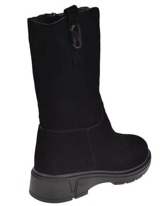 Kozaki damskie skórzane wysokie ocieplane śniegowce B-219 BK roz. 39