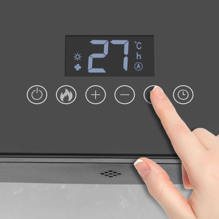 Тепловентилятор керамічний Lesko YNDBL-02 Flame імітація каміна сенсор