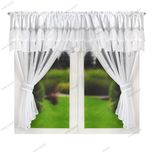 Firana z falbanami 150x400 biała