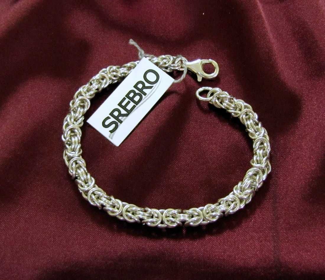 Damska bransoletka królewska bizantyjska 5,7mm 20cm srebrna 925