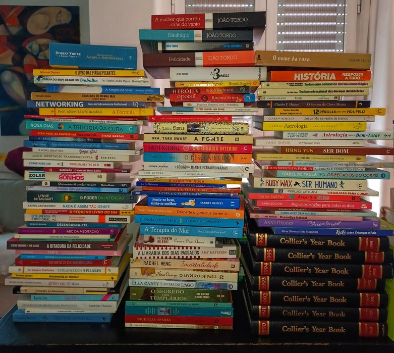 Lote 186 livros + 9 Dvds + 8 CDs + 45 Vhs