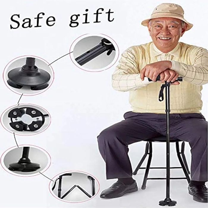 Laska składana z latarką led B555