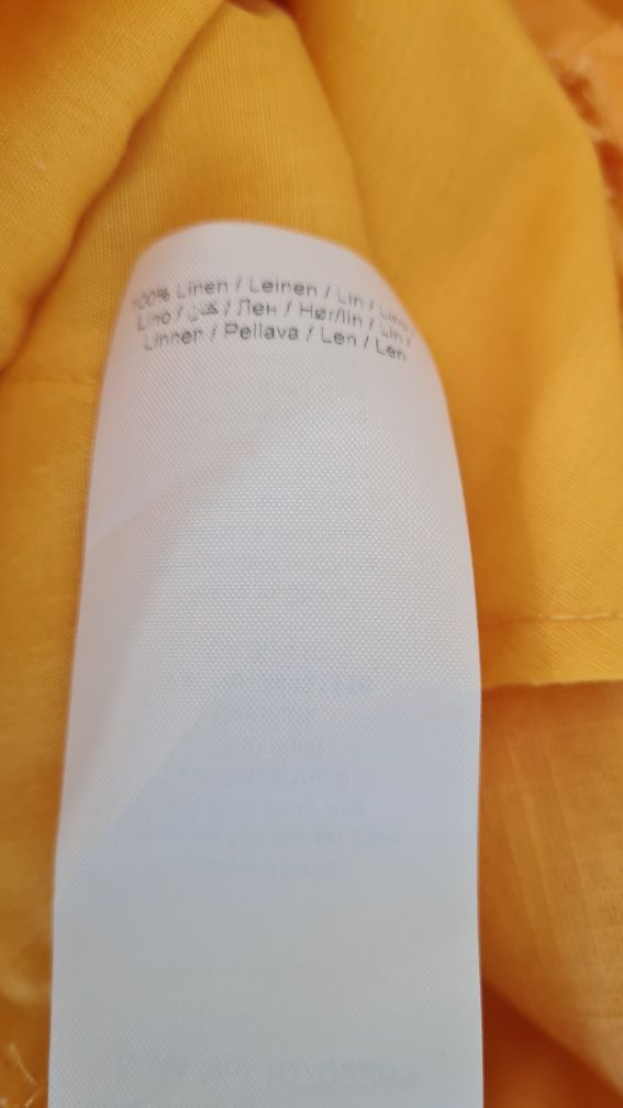 Spodnie 100% Len Lniane. Żółte słoneczne słonecznikowe. Rozmiar L 40
