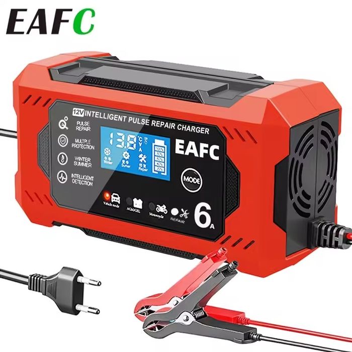 Зарядний пристрій EAFC 12V 6A — “Розумний” заряд для авто та мото!