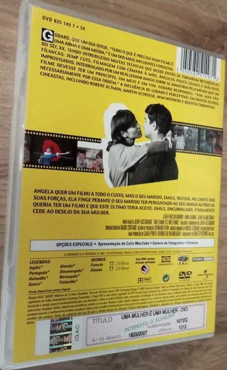 raro dvd: Jean-Luc Godard "Uma mulher é uma mulher”