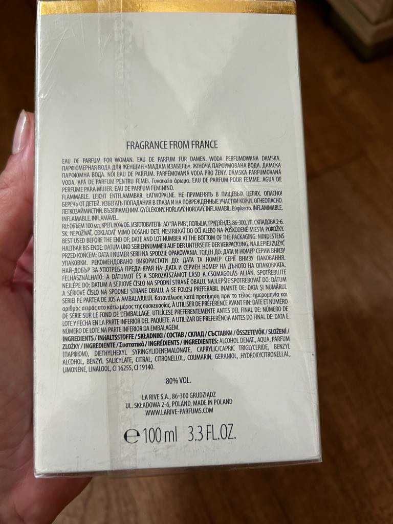 Francuski perfum damski MADAME ISABELLE - Nowy ! 100 ml