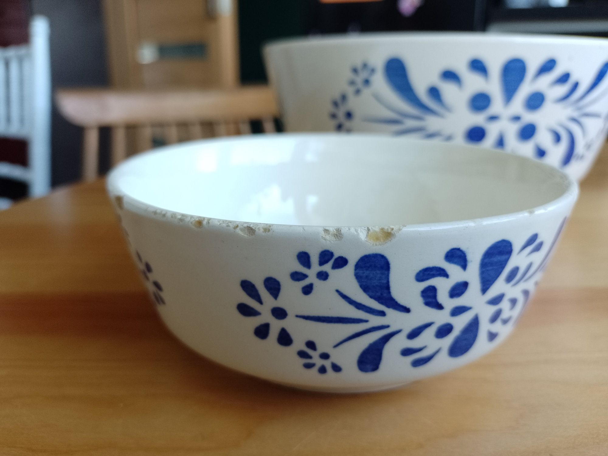 4 x miska różne rozmiary ceramiczna kobaltowy wzór stary komplet DDR