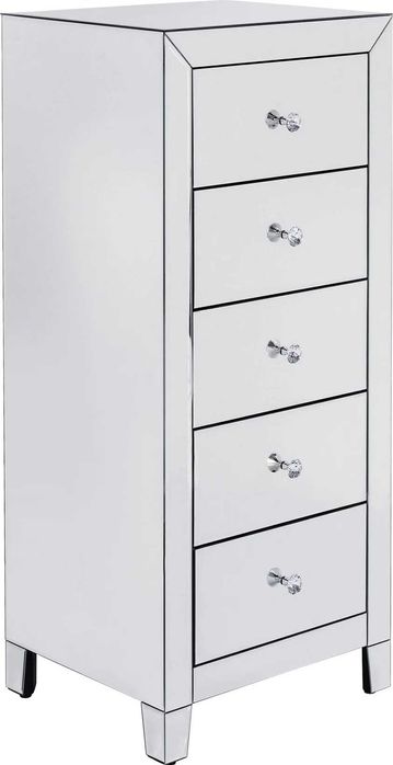 Komoda lustrzana blat lustro srebrna z szufladami 49x41 cm KARE Luxury