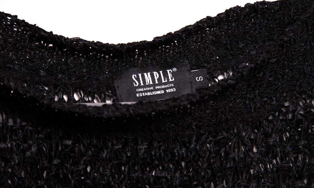 SIMPLE czarny dziergany oversize sweter sample
