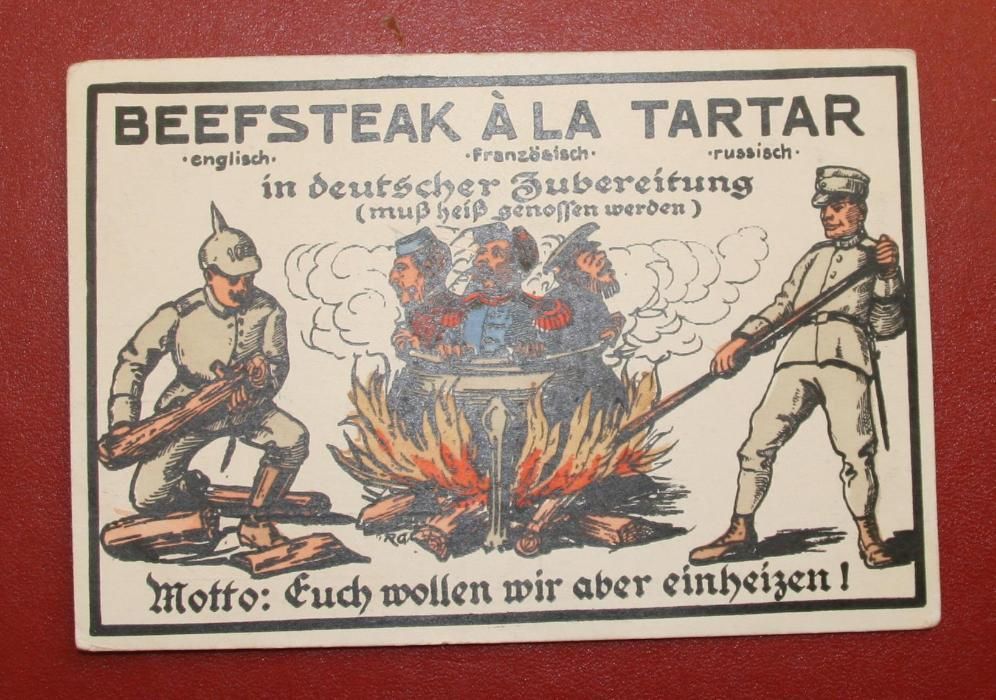 Stare pocztówki Alte Postkarte Beefsteak a` la tartar