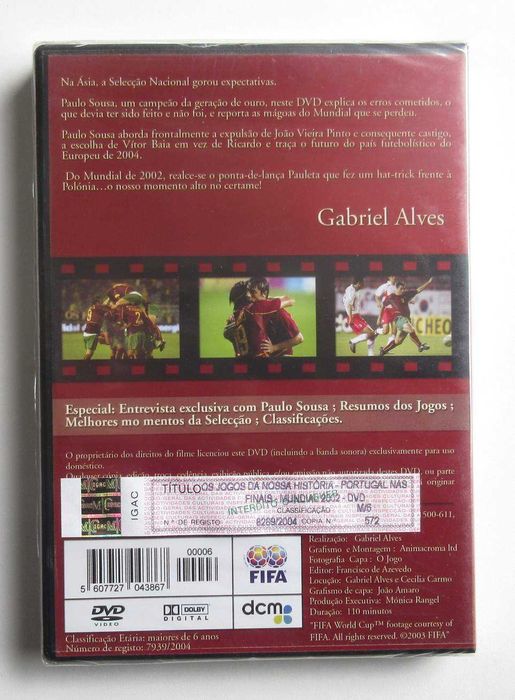 PORTUGAL NAS FINAIS - Mundial De 2002 (DVD Novo / Selado)