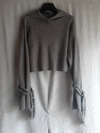 Ciekawy crop top oversize z kapturem, Divided H&M, r. XS/M