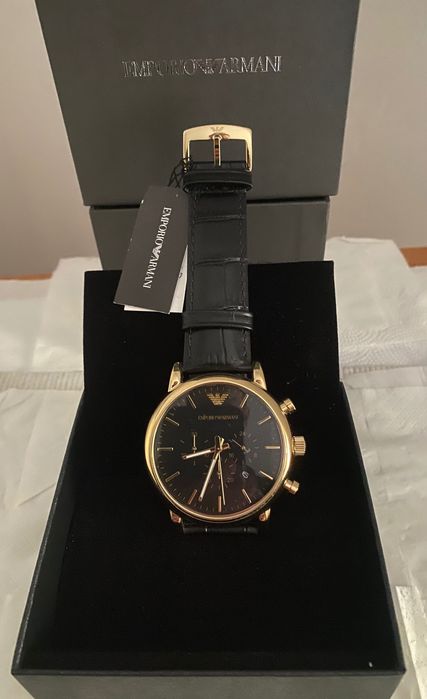 Okazja!! Orginalny Zegarek Emporio&Armani ZŁOTY, cały zestaw.