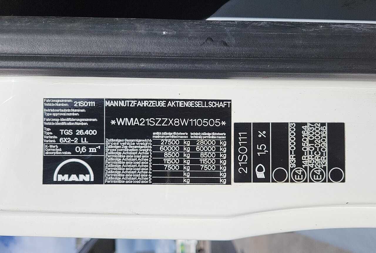 Бортовий MAN TGS 26.400 TGS 6X2 Palfinger PK29002 виліт стріли 18,9м